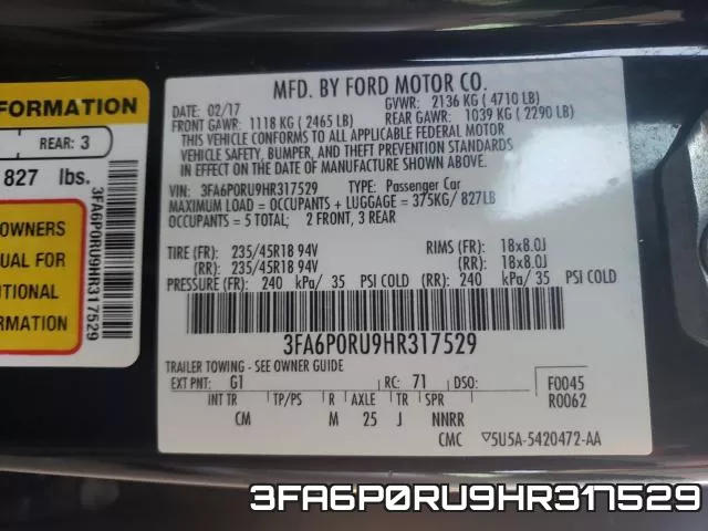 3FA6P0RU9HR317529 фото 2