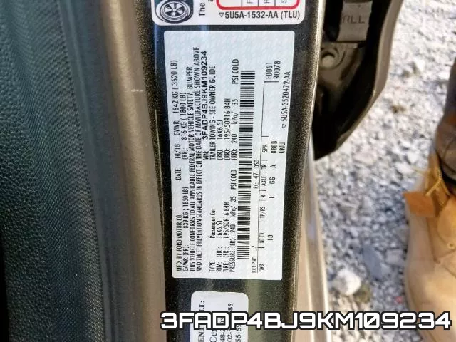 3FADP4BJ9KM109234 фото 2