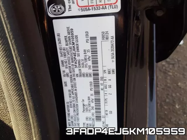 3FADP4EJ6KM105959 фото 2