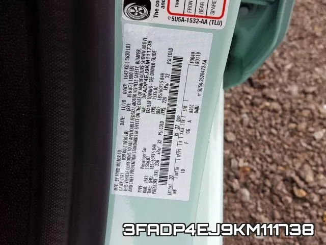 3FADP4EJ9KM111738 фото 2