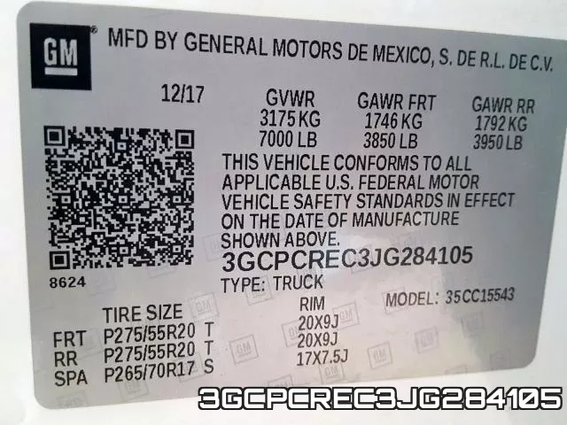 3GCPCREC3JG284105 фото 2