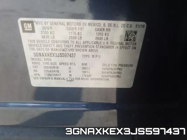 3GNAXKEX3JS597437 фото 2