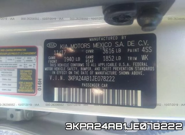 3KPA24AB1JE078222 фото 10