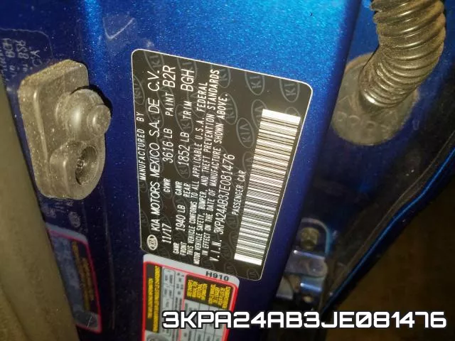 3KPA24AB3JE081476 фото 2