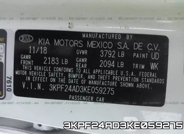 3KPF24AD3KE059275 фото 10