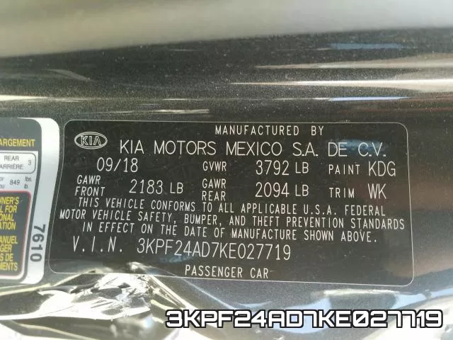 3KPF24AD7KE027719 фото 2