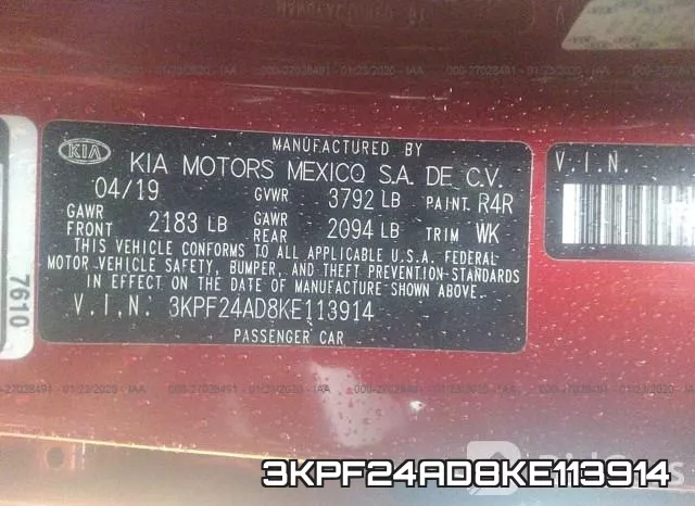 3KPF24AD8KE113914 фото 10