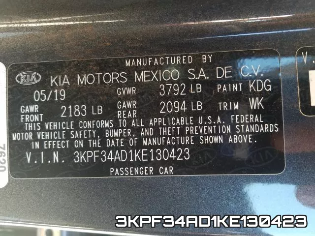 3KPF34AD1KE130423 фото 2