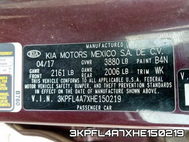 3KPFL4A7XHE150219 фото 2