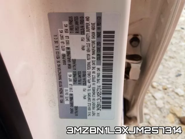 3MZBN1L3XJM257314 фото 2