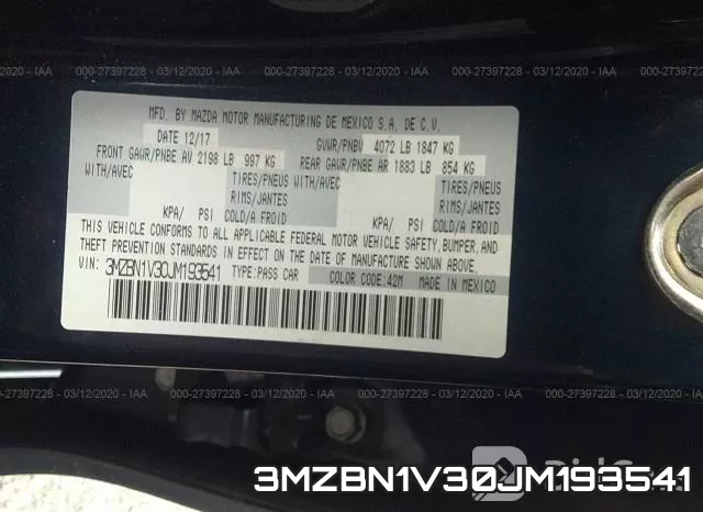 3MZBN1V30JM193541 фото 10