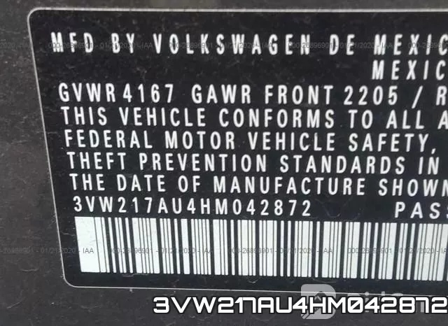 3VW217AU4HM042872 фото 10