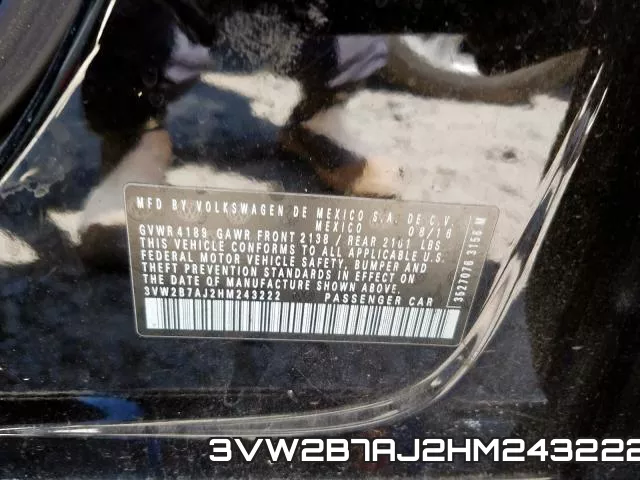 3VW2B7AJ2HM243222 фото 2