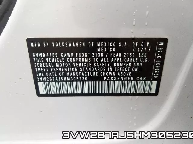 3VW2B7AJ5HM305230 фото 2