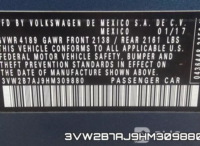 3VW2B7AJ9HM309880 фото 10