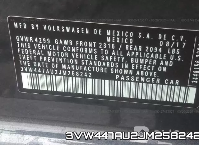 3VW447AU2JM258242 фото 10