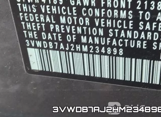 3VWDB7AJ2HM234898 фото 10