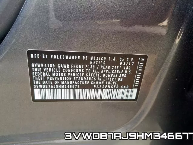 3VWDB7AJ9HM346677 фото 2
