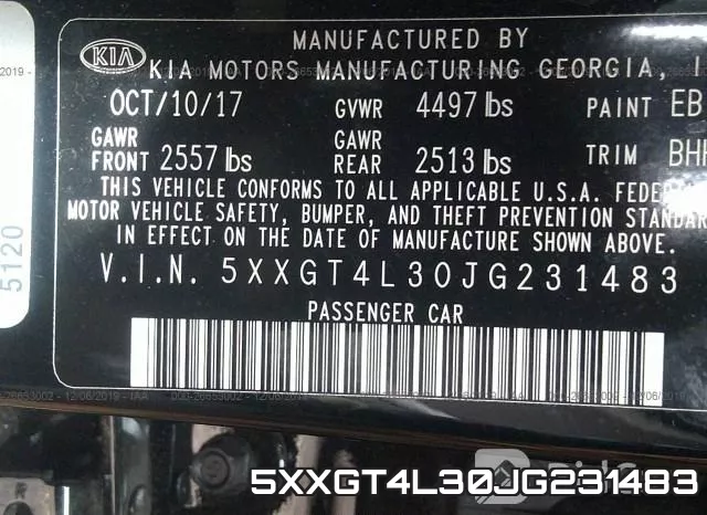 5XXGT4L30JG231483 фото 10