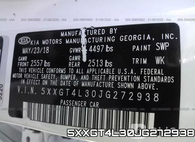 5XXGT4L30JG272938 фото 10