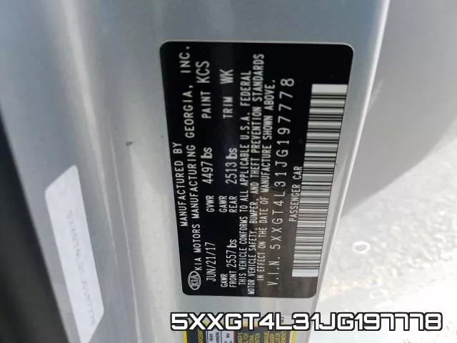 5XXGT4L31JG197778 фото 2