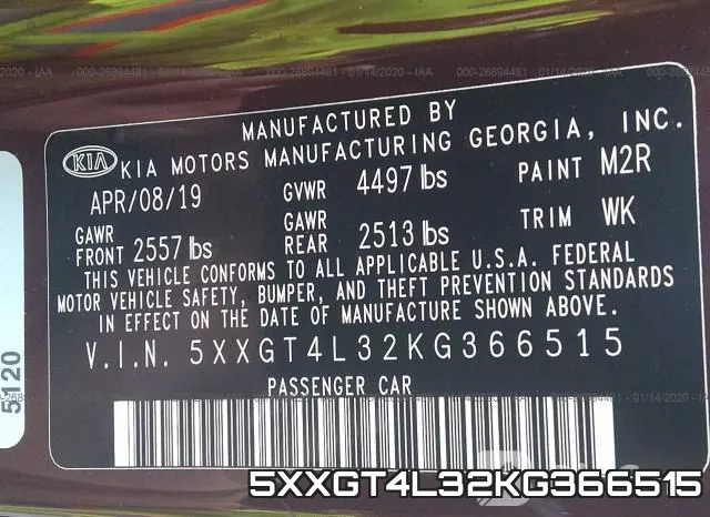 5XXGT4L32KG366515 фото 10