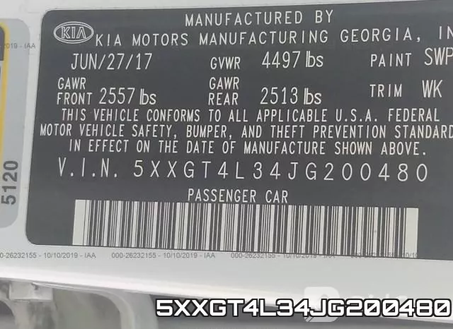 5XXGT4L34JG200480 фото 9