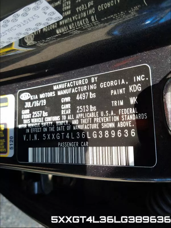 5XXGT4L36LG389636 фото 2