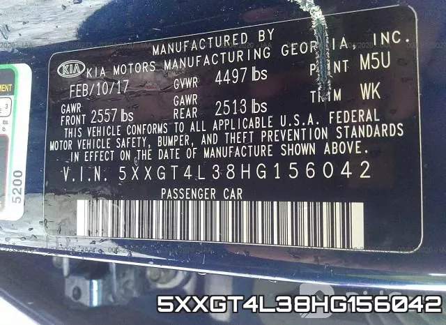 5XXGT4L38HG156042 фото 10