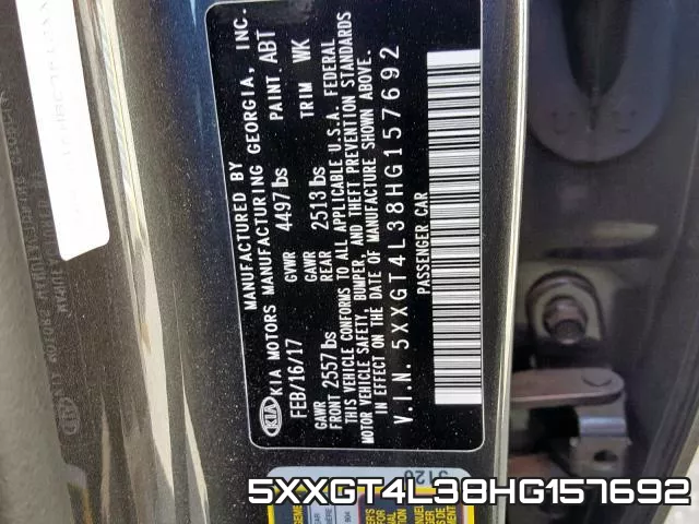 5XXGT4L38HG157692 фото 2