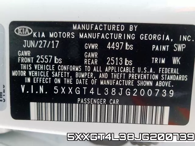 5XXGT4L38JG200739 фото 2