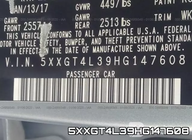 5XXGT4L39HG147608 фото 10