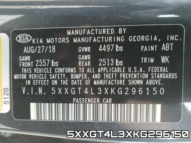 5XXGT4L3XKG296150 фото 2