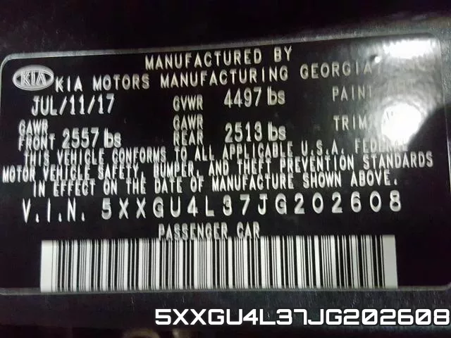 5XXGU4L37JG202608 фото 2