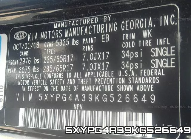 5XYPG4A39KG526649 фото 10