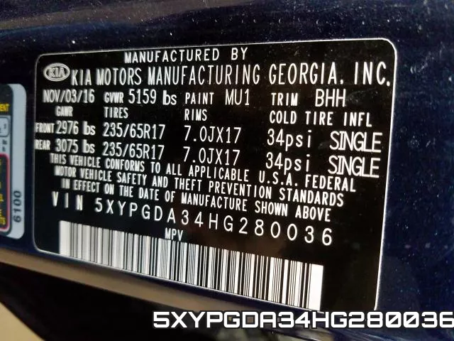 5XYPGDA34HG280036 фото 2