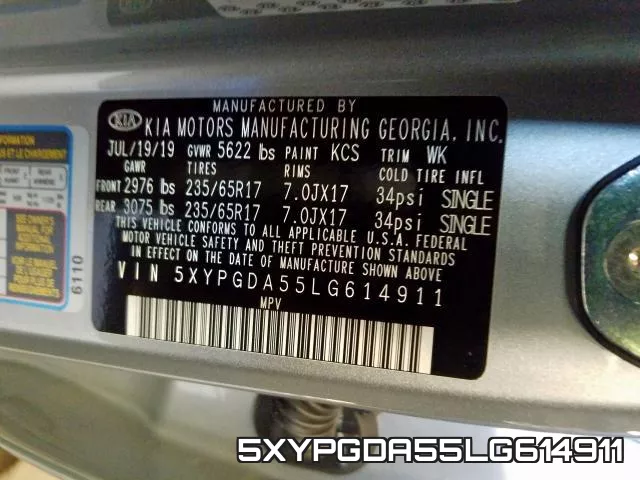 5XYPGDA55LG614911 фото 2