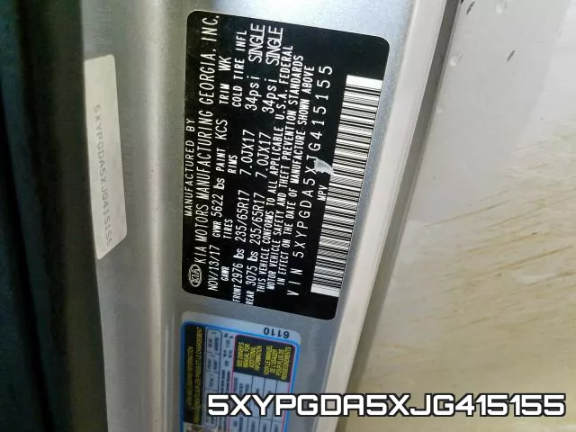 5XYPGDA5XJG415155 фото 2
