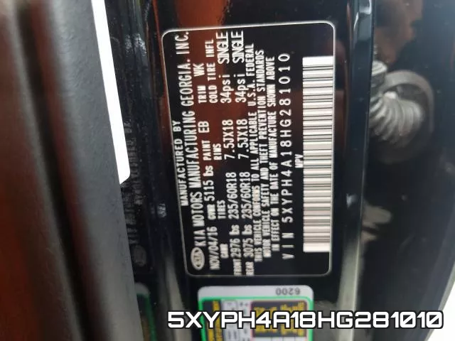 5XYPH4A18HG281010 фото 2