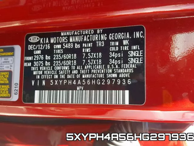 5XYPH4A56HG297936 фото 2