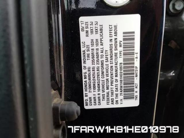 7FARW1H81HE010978 фото 2
