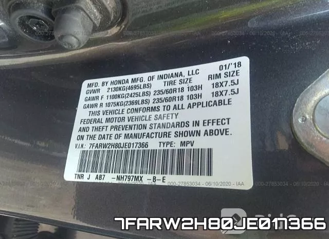 7FARW2H80JE017366 фото 9
