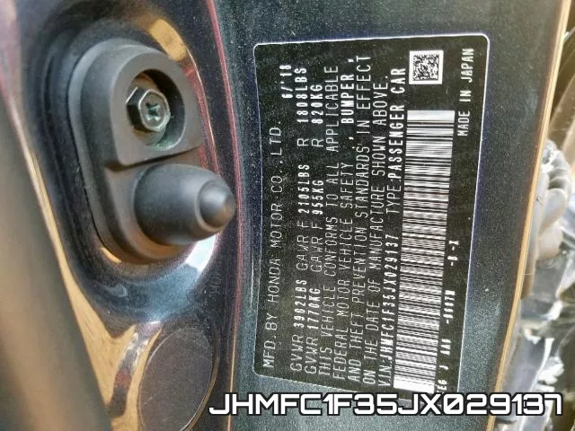 JHMFC1F35JX029137 фото 2