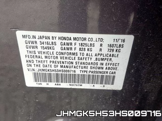 JHMGK5H53HS009716 фото 2