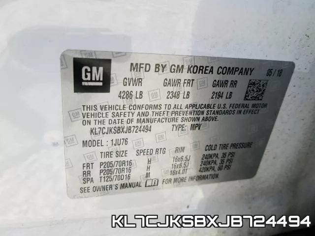 KL7CJKSBXJB724494 фото 2