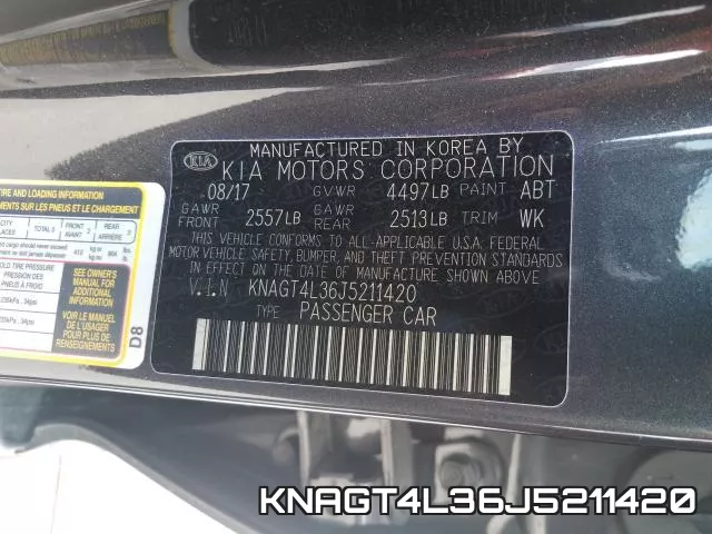 KNAGT4L36J5211420 фото 2