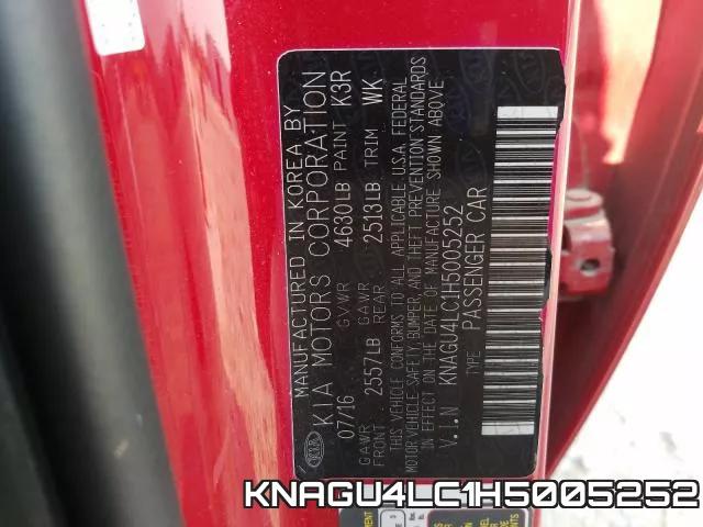 KNAGU4LC1H5005252 фото 2