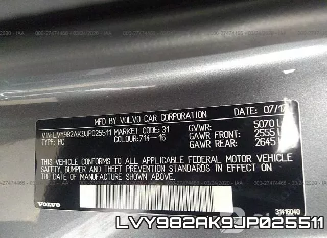 LVY982AK9JP025511 фото 9
