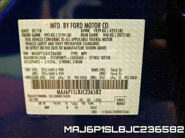 MAJ6P1SL8JC236582 фото 2