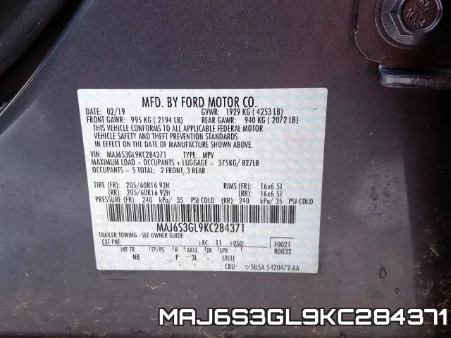 MAJ6S3GL9KC284371 фото 2